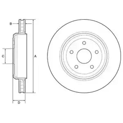Задний дисковый тормоз BG9214C DELPHI