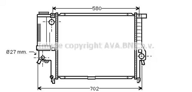 Радиатор системы охлаждения двигателя BW2140 AVA