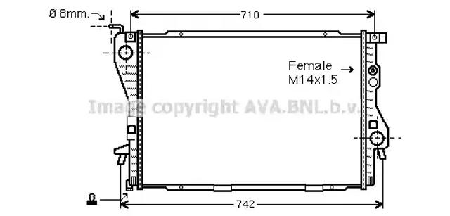 Радиатор системы охлаждения двигателя BW2202 AVA