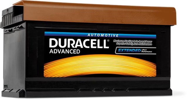 Акумуляторна батарея duracell advanced 12в 80аг 700а(en) r+ (315x175x175) DA80