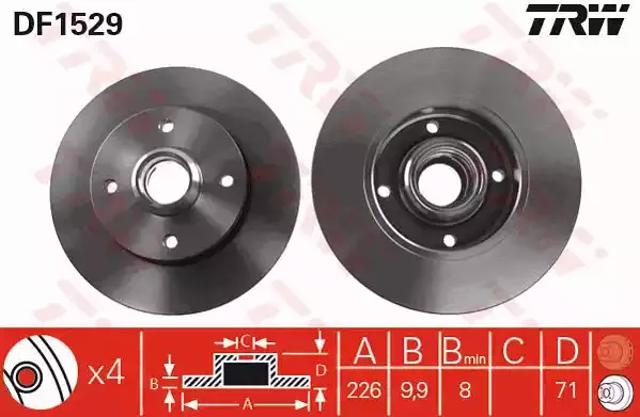Диск тормозной задний Volkswagen Passat B3, B4