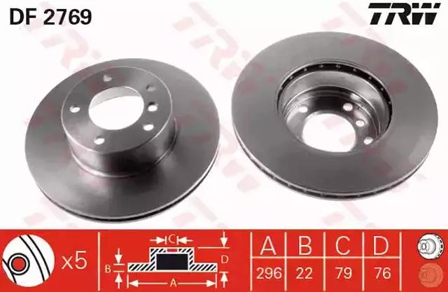 Тормоз дисковый передний DF2769 TRW