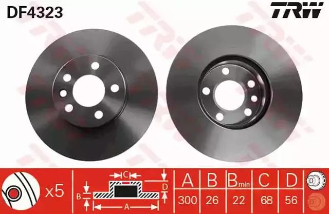 Тормоз дисковый передний DF4323 TRW