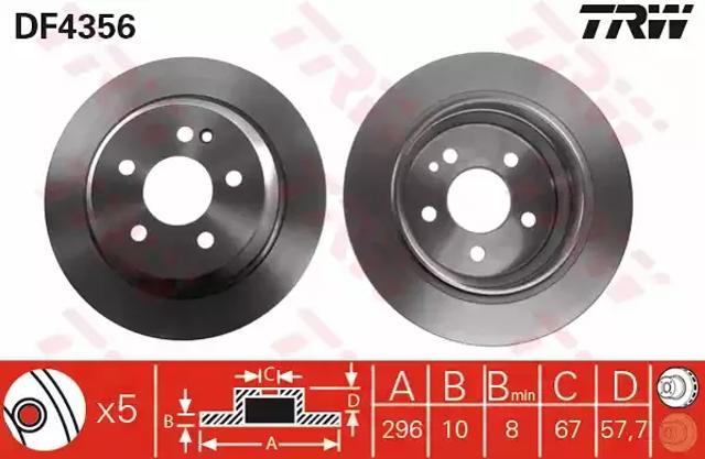 Тормозные диски DF4356 TRW