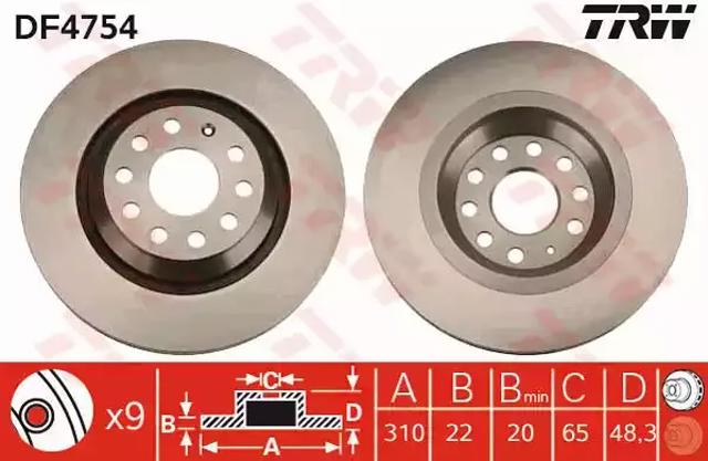 Дисковый тормоз DF4754 TRW
