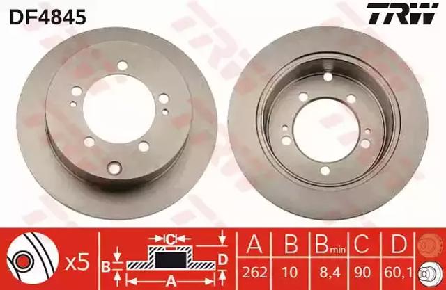 Дисковый тормоз DF4845 TRW