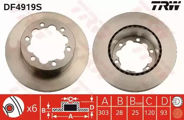 Дисковый тормоз DF4919S TRW