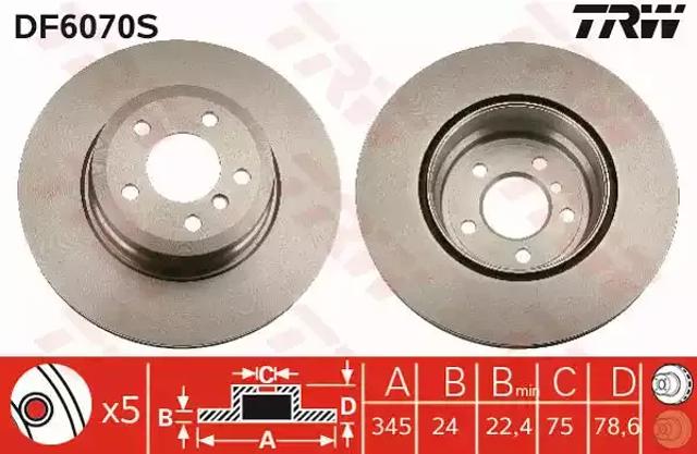 Дисковый тормоз DF6070S TRW