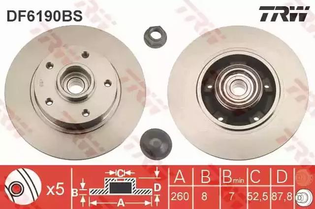 Дисковый тормоз DF6190BS TRW