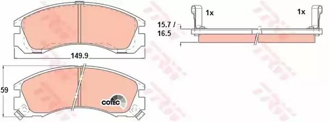 Передние тормозные колодки GDB1126 TRW