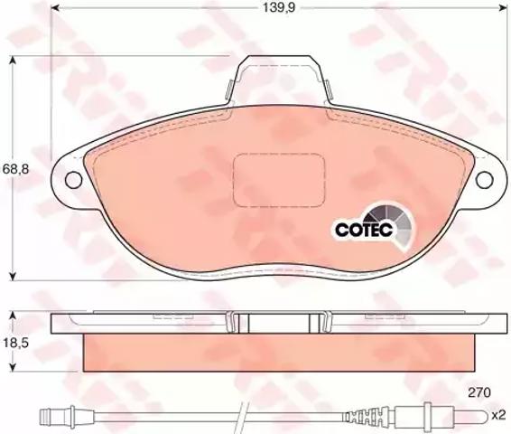 Колодки передние GDB1216 TRW