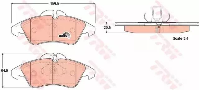 Колодки передние GDB1220 TRW