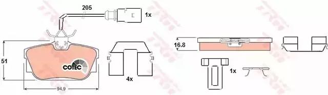 Колодки дисковые  GDB1369 TRW