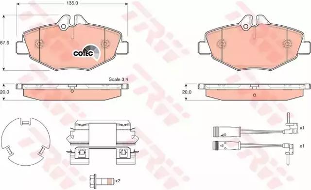 Тормозные колодки GDB1542 TRW