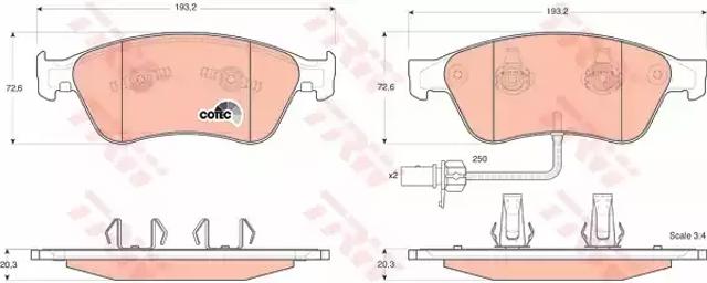 Тормозные колодки GDB1553 TRW