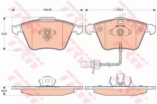 Колодки тормозные дисковые комплект GDB1617 TRW