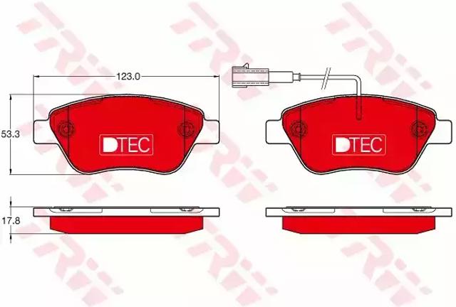 Колодки передние GDB1654DTE TRW