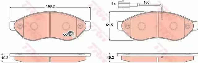 Колодки передние GDB1681 TRW