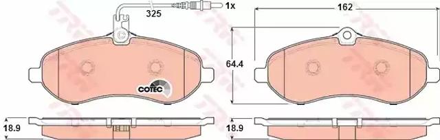 Колодки тормозные передние дисковые GDB1718 TRW