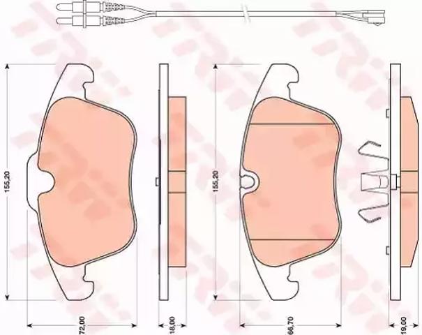 Тормозные колодки GDB1818 TRW