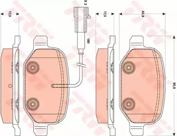 Комплект задних колодок GDB1881 TRW