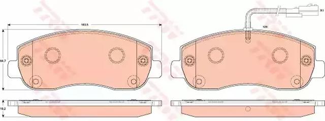 Передние тормозные колодки GDB1910 TRW