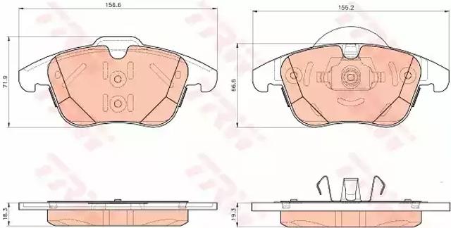 Передние тормозные колодки GDB1925 TRW