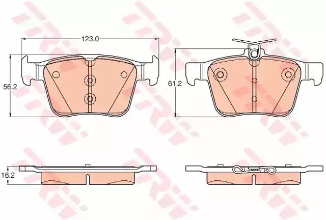 Колодки на тормоз задний дисковый GDB1957 TRW
