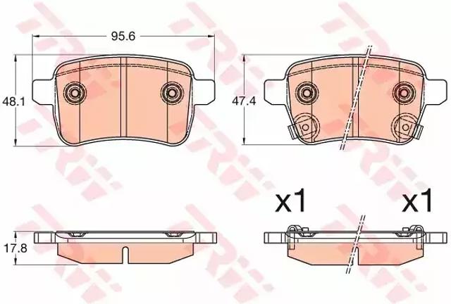 Задние колодки GDB2032 TRW