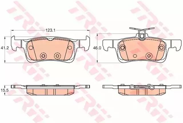 Колодки на тормоз задний дисковый GDB2037 TRW