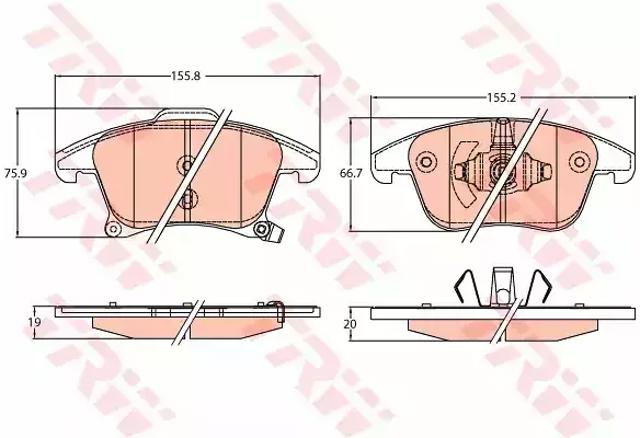 Колодки тормозные передние дисковые GDB2092 TRW