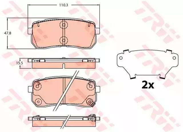 Задние дисковые колодки GDB2112 TRW