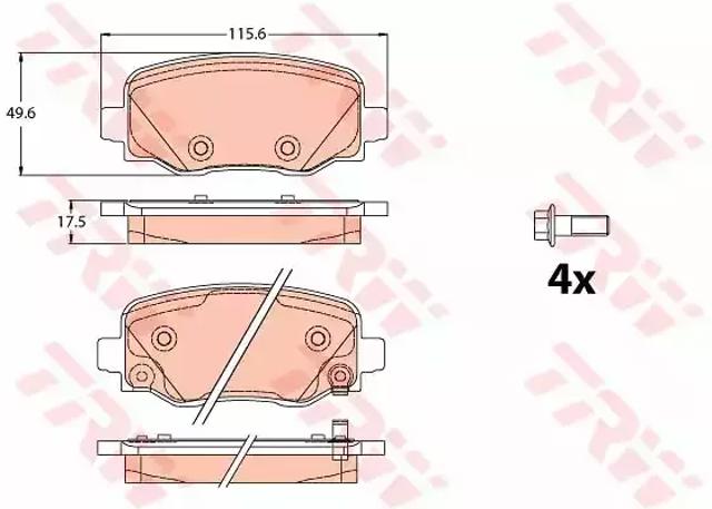Колодки на тормоз задний дисковый GDB2116 TRW