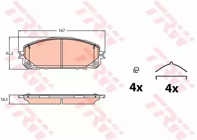 Колодки тормозные дисковые комплект GDB2142 TRW