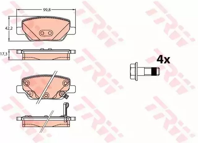 Колодки тормозные дисковые комплект GDB2156 TRW
