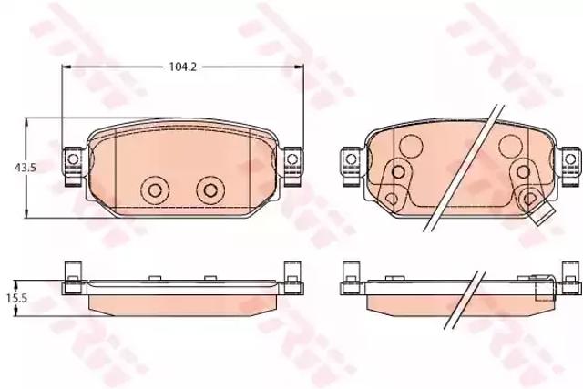 Колодки на тормоз задний дисковый GDB2172 TRW