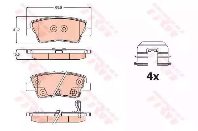 Колодки на тормоз задний дисковый GDB2173 TRW