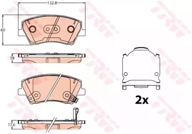 Передние тормозные колодки GDB2203 TRW