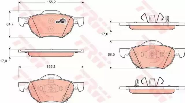 Колодки тормозные дисковые комплект GDB3355 TRW