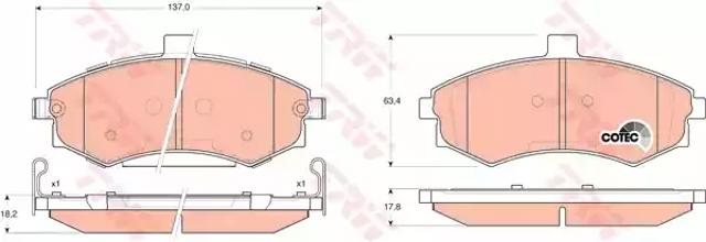 Колодки тормозные дисковые комплект GDB3378 TRW