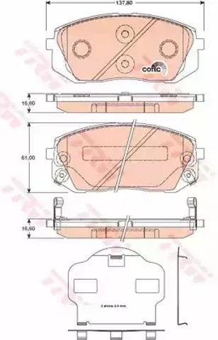 Передние тормозные колодки GDB3461 TRW