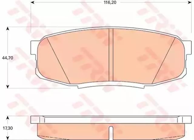 Комплект задних колодок GDB3491 TRW
