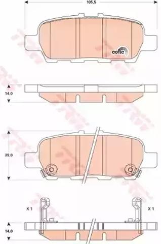 Колодки дисковые  GDB3508 TRW