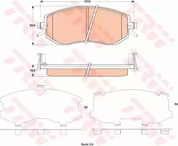 Тормозные колодки GDB3519 TRW