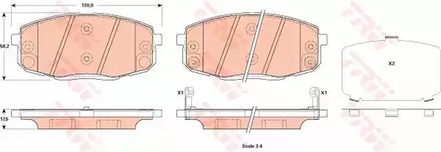 Колодки тормозные передние дисковые GDB3523 TRW
