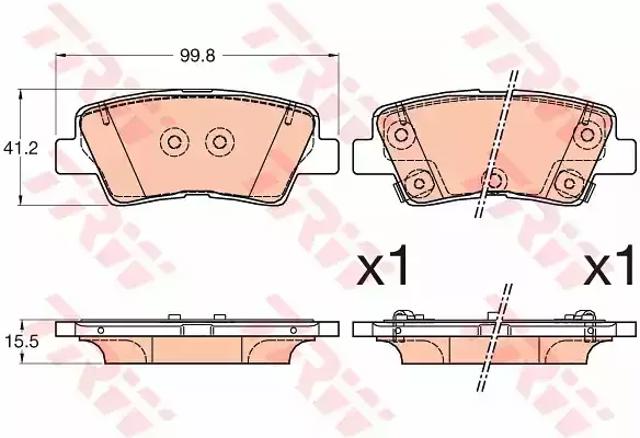 Колодки тормозные задние, дисковые GDB3594 TRW