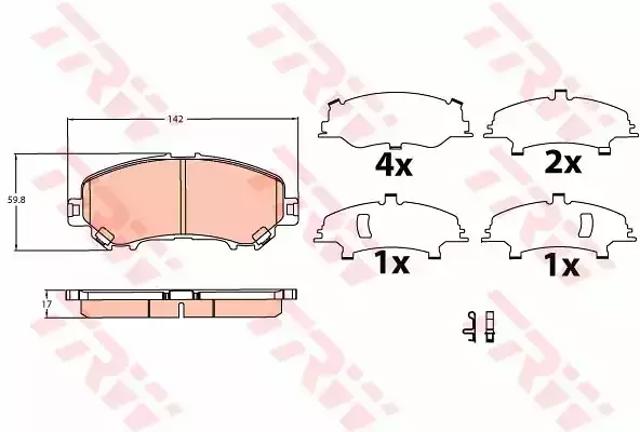 Передние тормозные колодки GDB3622 TRW