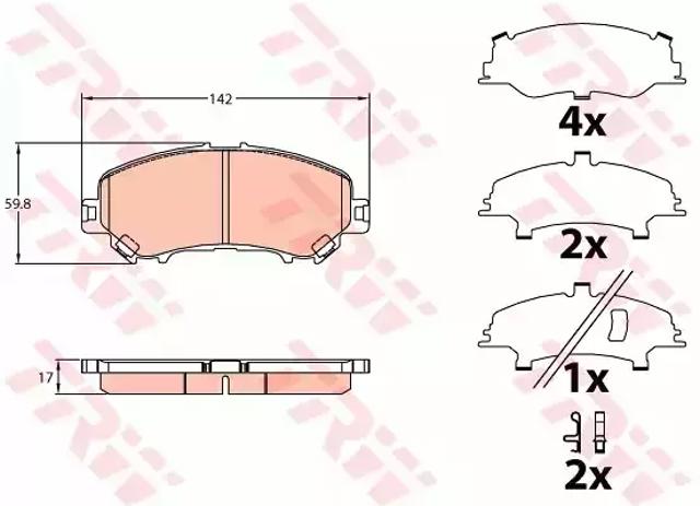 Колодки тормозные дисковые комплект GDB3648 TRW