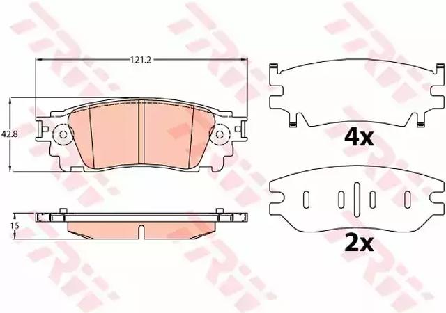 Задние дисковые колодки GDB4459 TRW