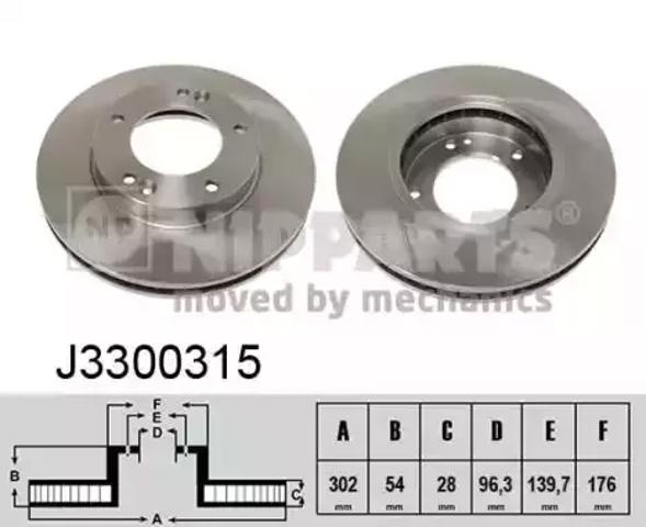 Передний тормозной диск J3300315 NIPPARTS